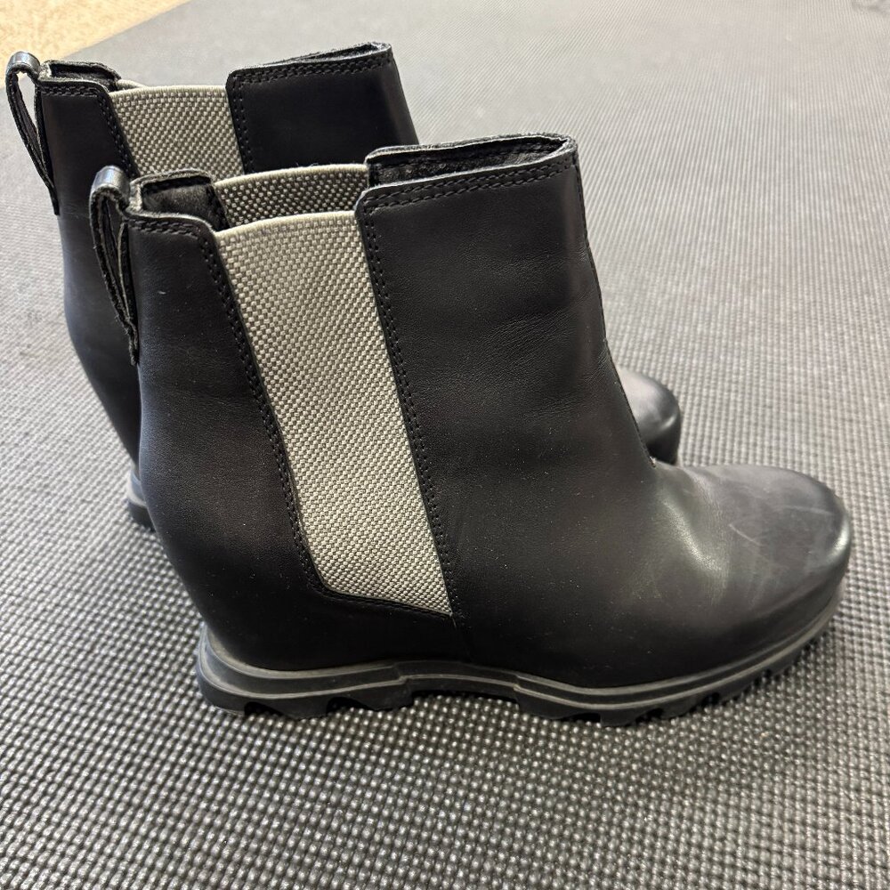 Womens SOREL Joan Wedge Boot Black leather size 9.5 - Picture 4 of 6